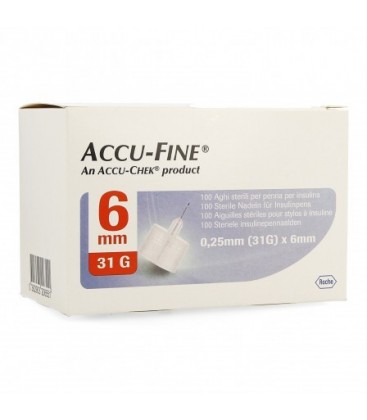 Иглы для шприц-ручек Accu-Fine 6 мм, 100 шт.