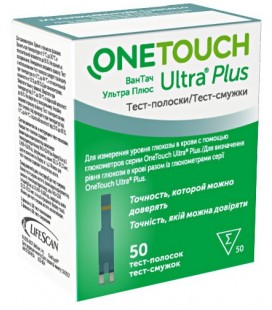 Тест-полоски One Touch Ultra Plus, 50 шт.