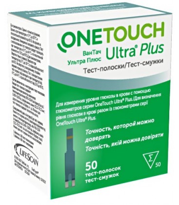 Тест-полоски One Touch Ultra Plus, 50 шт.