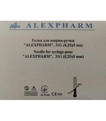 Голки для шприц-ручок Alexpharm 5 мм x 0.3 мм, 100 шт.