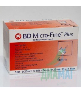 Иглы для шприц-ручек BD Micro-Fine Plus 6 мм, 100 шт.