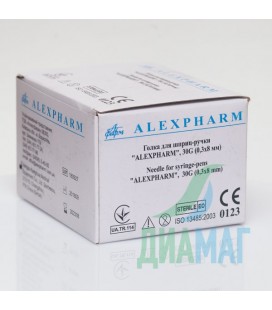 Голки для шприц-ручок Alexpharm 8 мм x 0.3 мм, 100 шт.