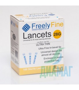 Ланцеты FreelyFine 28G для Accu-Chek Softclix, 100 шт.